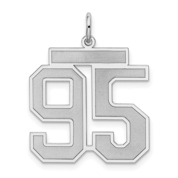 Sterling Silver Jersey Collection Large Number 95 Pendant